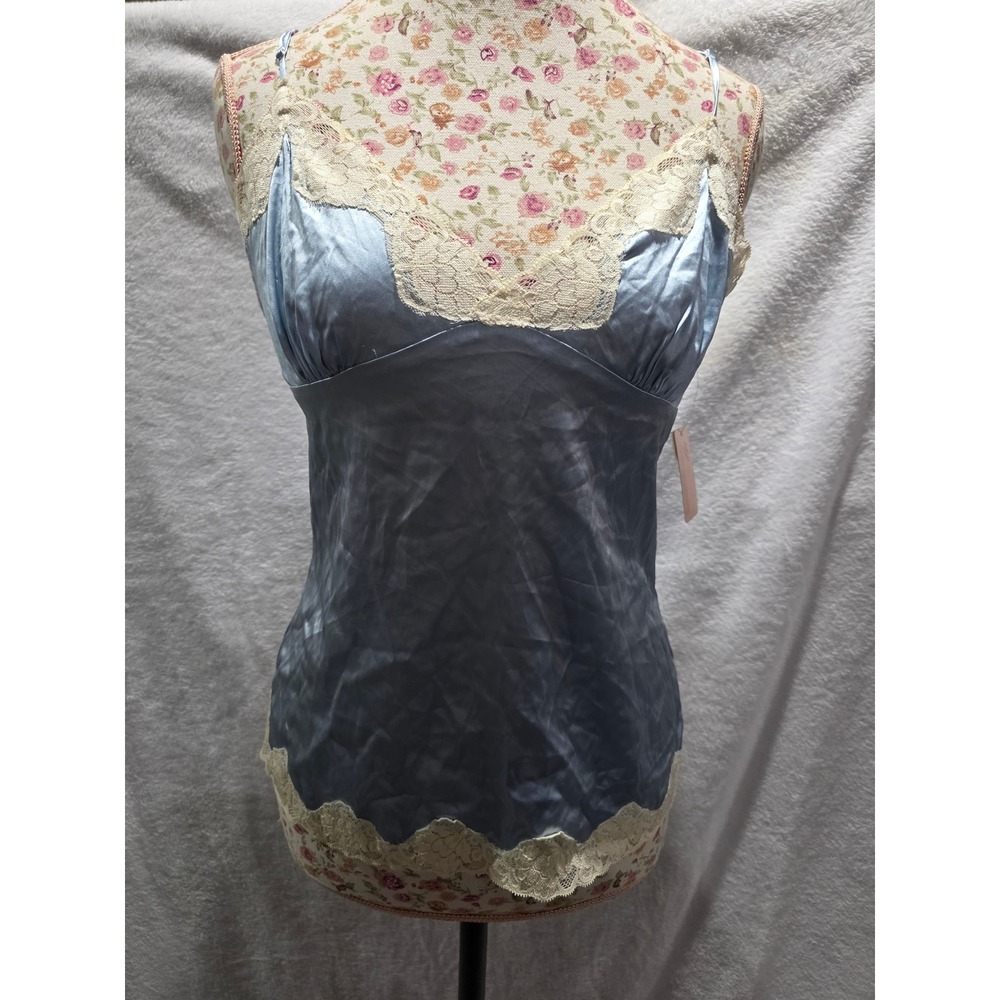 New Vintage Y2K 100% Silk Lace Trim Babydoll Fairy Whimsigoth Coquette Sexy Tank